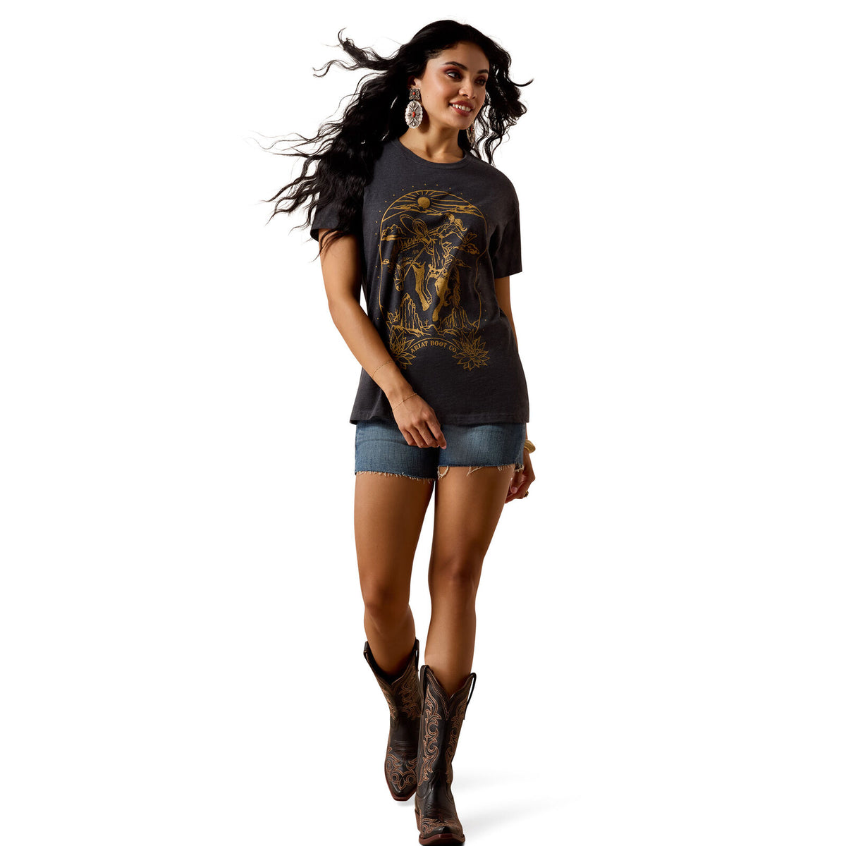 Ariat Womens Tombstone S/S Tee (10078386) Smoke