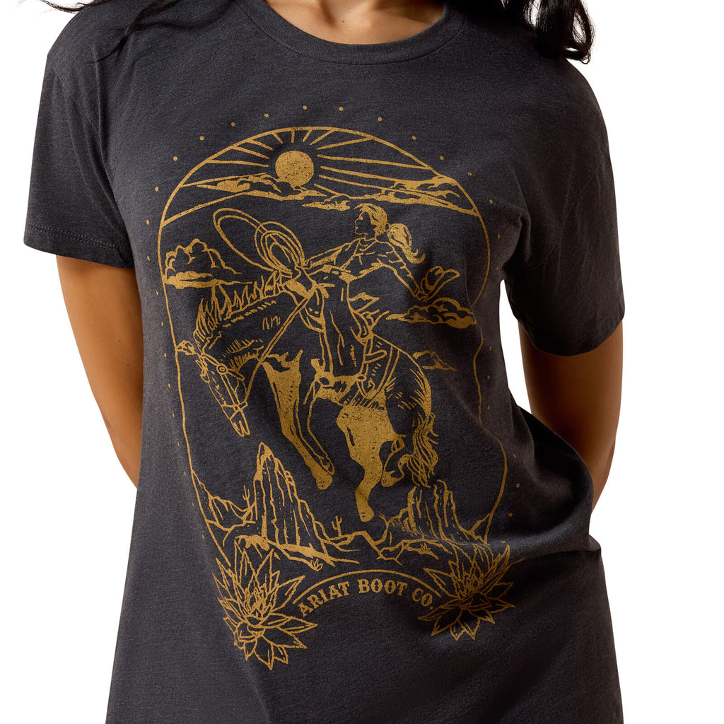 Ariat Womens Tombstone S/S Tee (10078386) Smoke