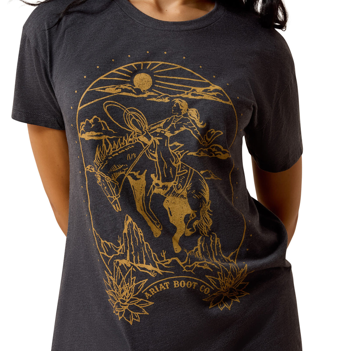 Ariat Womens Tombstone S/S Tee (10078386) Smoke