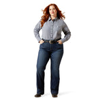 Ariat Womens Wrinkle Resistant Kirby L/S Shirt (10065840) Dress Blue Stripe