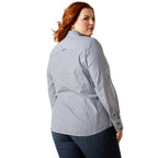 Ariat Womens Wrinkle Resistant Kirby L/S Shirt (10065840) Dress Blue Stripe