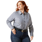 Ariat Womens Wrinkle Resistant Kirby L/S Shirt (10065840) Dress Blue Stripe