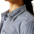 Ariat Womens Wrinkle Resistant Kirby L/S Shirt (10065840) Dress Blue Stripe