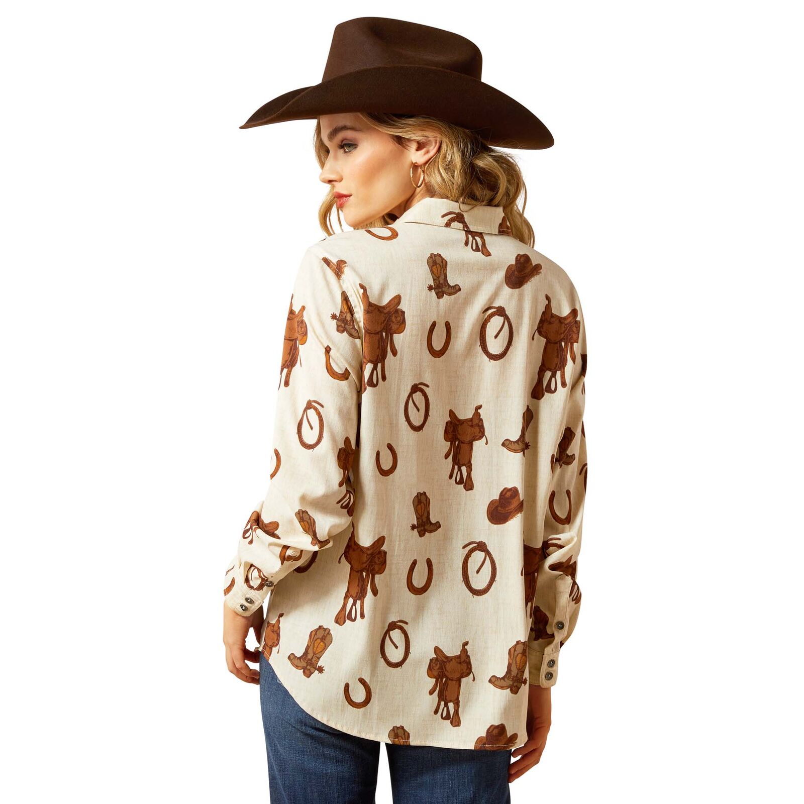 Ariat Womens Homestyle L/S Shirt (10065831) Rodeo Spur Print