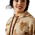 Ariat Womens Logo 2.0 Printed Hoodie (10065823) Savannah Tan Heather