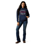 Ariat Womens Emblem Hoodie (10065959) Dress Blues