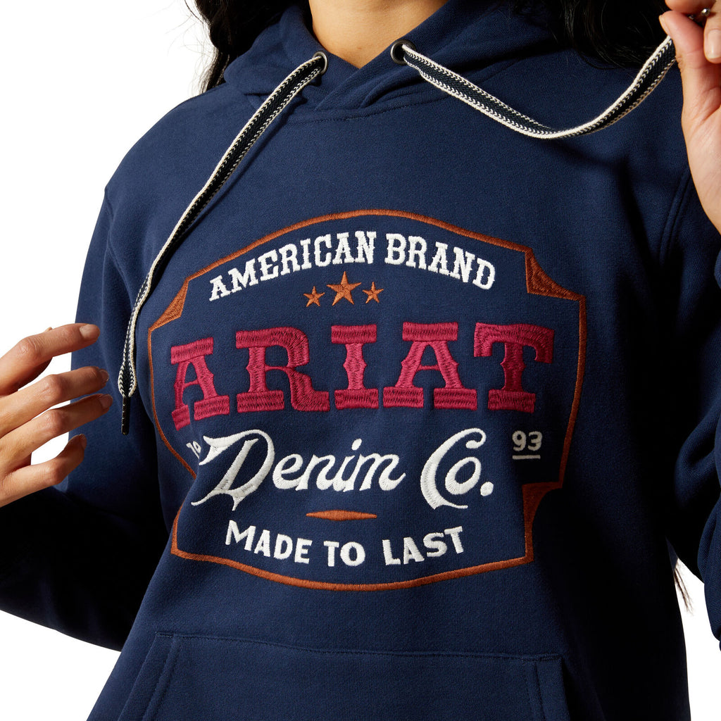 Ariat Womens Emblem Hoodie (10065959) Dress Blues