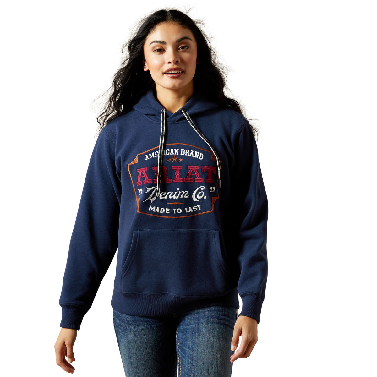 Ariat Womens Emblem Hoodie (10065959) Dress Blues