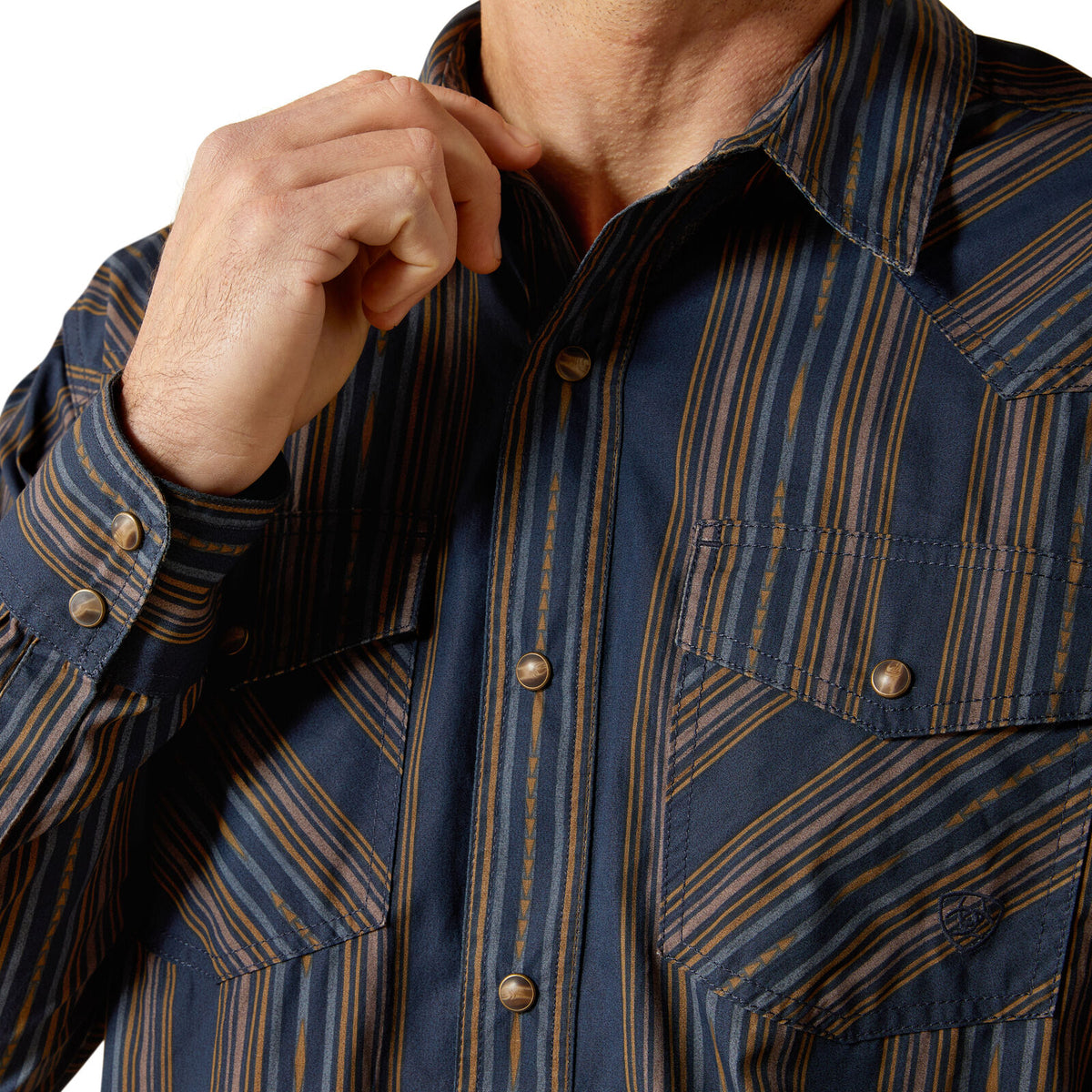 Ariat Mens Horne Retro Snap L/S Shirt (10065758) Navy