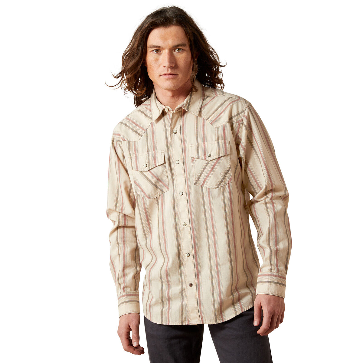 Ariat Mens Hines Retro Snap L/S Shirt (10065757) Off White