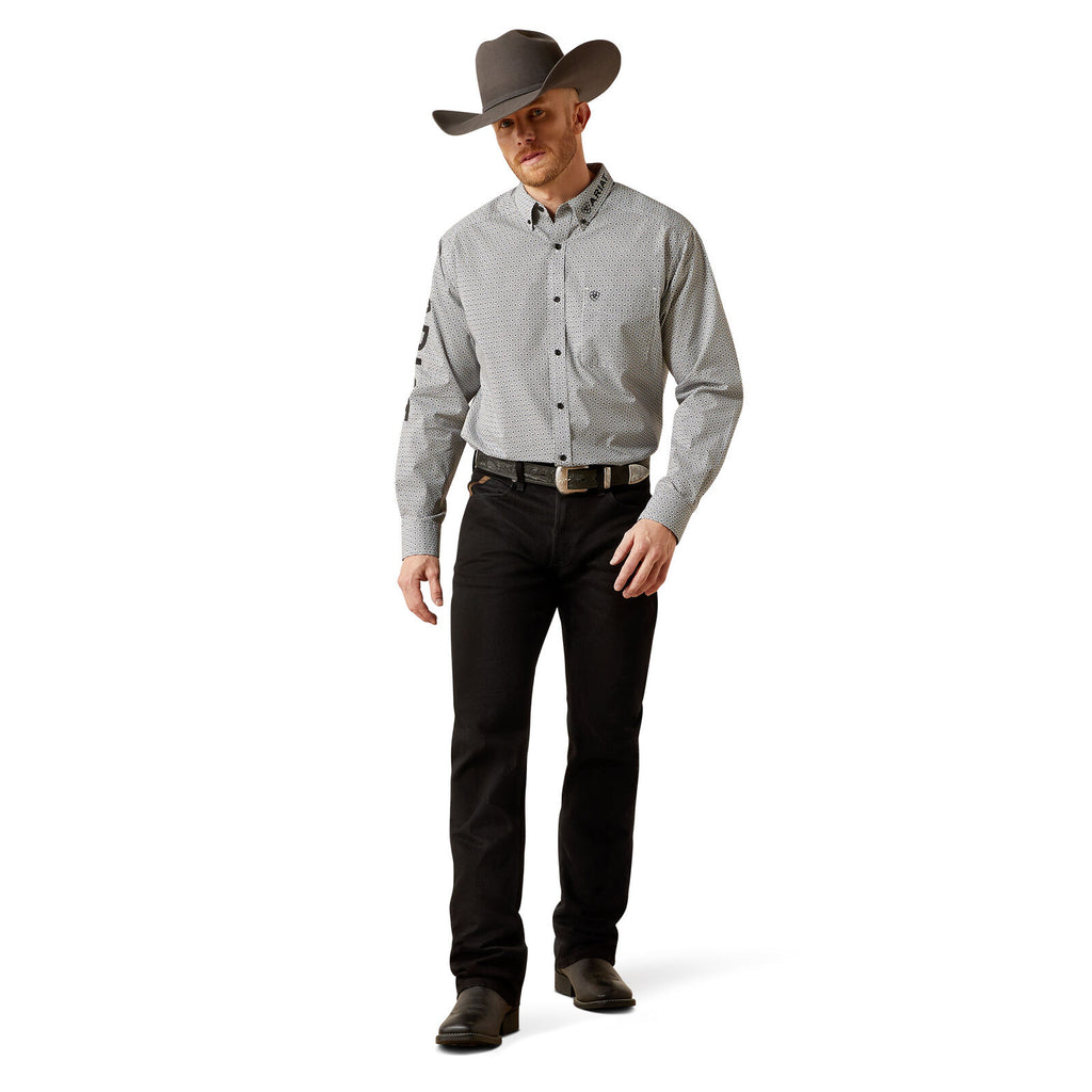 Ariat Mens Team Pablo L/S Shirt (10065815) White/Black