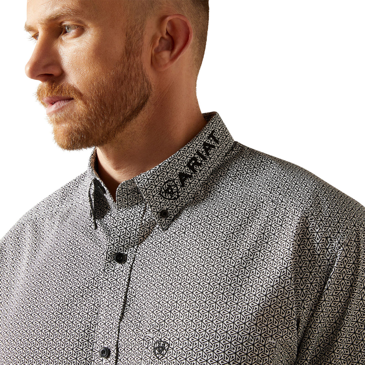 Ariat Mens Team Pablo L/S Shirt (10065815) White/Black