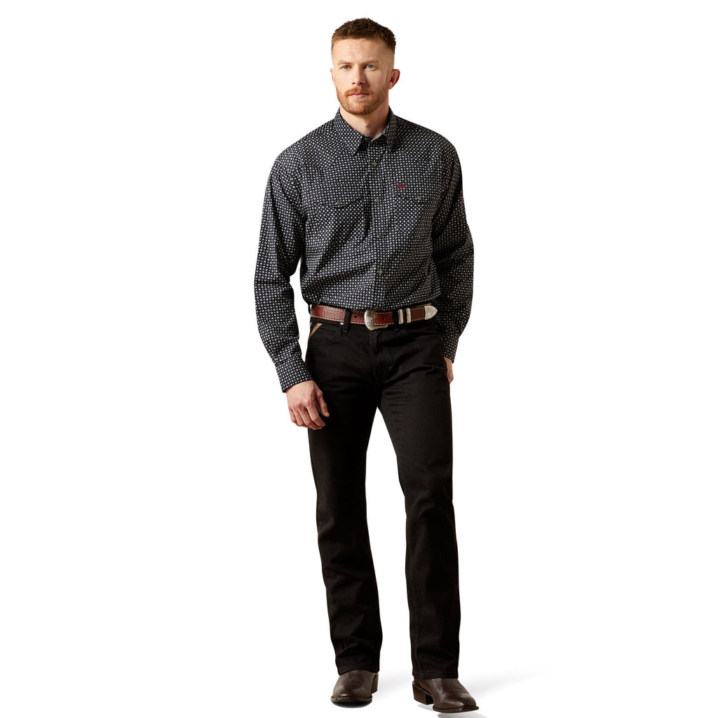 Ariat Mens Wrinkle Free Johnson Snap L/S Shirt (10065972) Black
