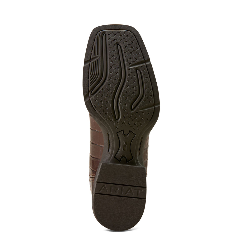 Ariat Mens Sport Latigo Wide Square Toe Western Boots (10074167) Croc Print/Bitter Chocolate