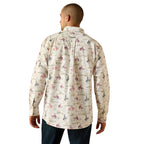 Ariat Mens Taber Classic Fit L/S Shirt (10071606) White Western Motif
