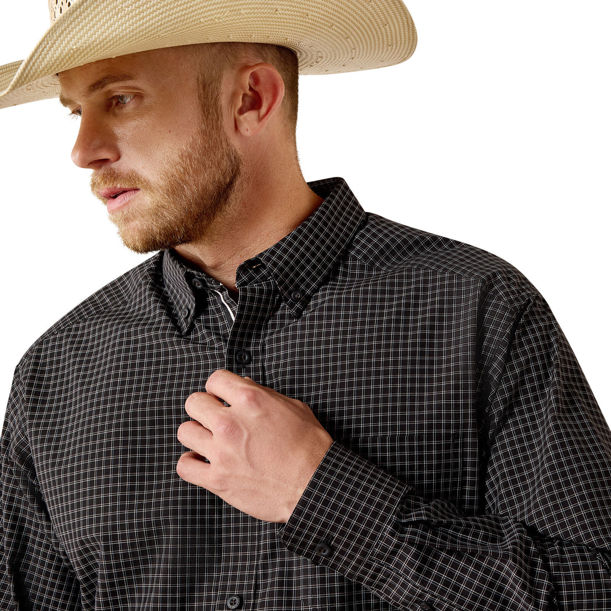 Ariat Mens Pro Series Triston Classic Fit L/S Shirt (10071038) Black Plaid