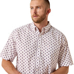 Ariat Mens Tadeo Classic Fit S/S Shirt (10071735) White Southwest Print