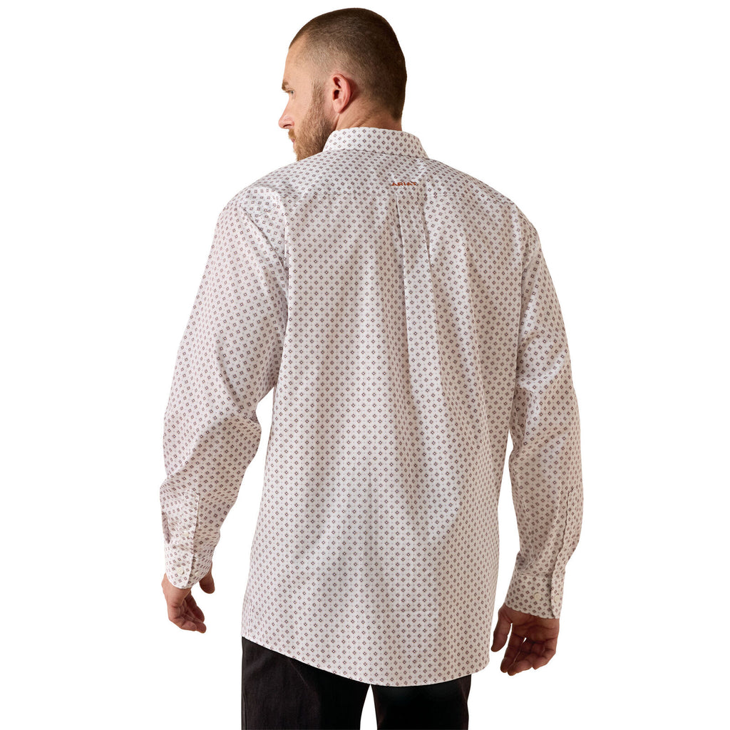 Ariat Mens Wrinkle Free Landry Classic Fit L/S Shirt (10071748) White Geo Print