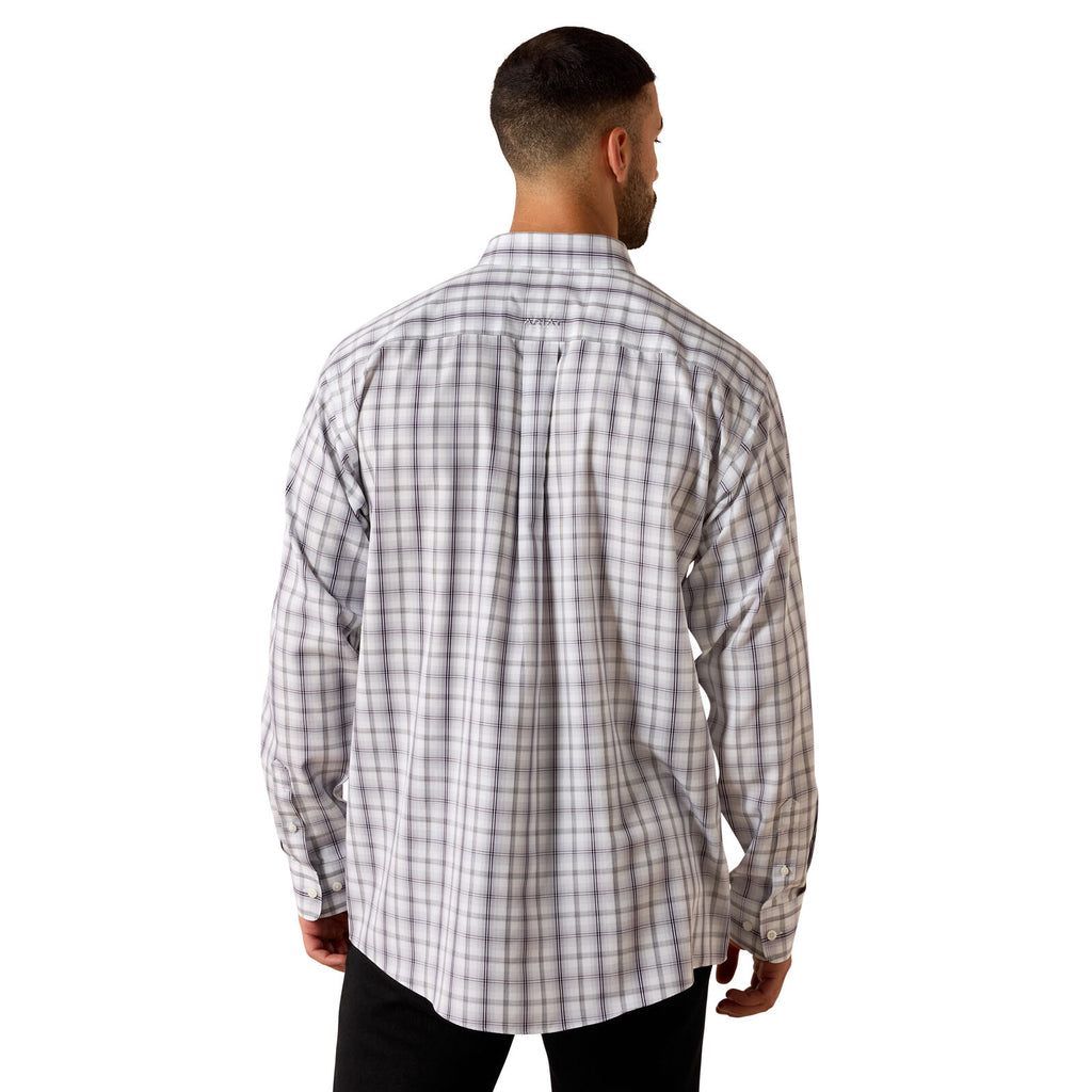 Ariat Mens Wrinkle Free Louie Classic Fit L/S Shirt (10071754) White Plaid