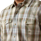 Ariat Mens Retro Holt Fitted Snap L/S Shirt (10071643) Four Leaf Clover Plaid