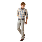 Ariat Mens Retro Horace Fitted Snap L/S Shirt (10071619) Sandshell Plaid