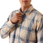 Ariat Mens Retro Horace Fitted Snap L/S Shirt (10071619) Sandshell Plaid