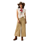 Ariat Womens Wild West Cropped S/S Tee (10071110) Sea Salt