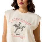 Ariat Womens Wild West Cropped S/S Tee (10071110) Sea Salt