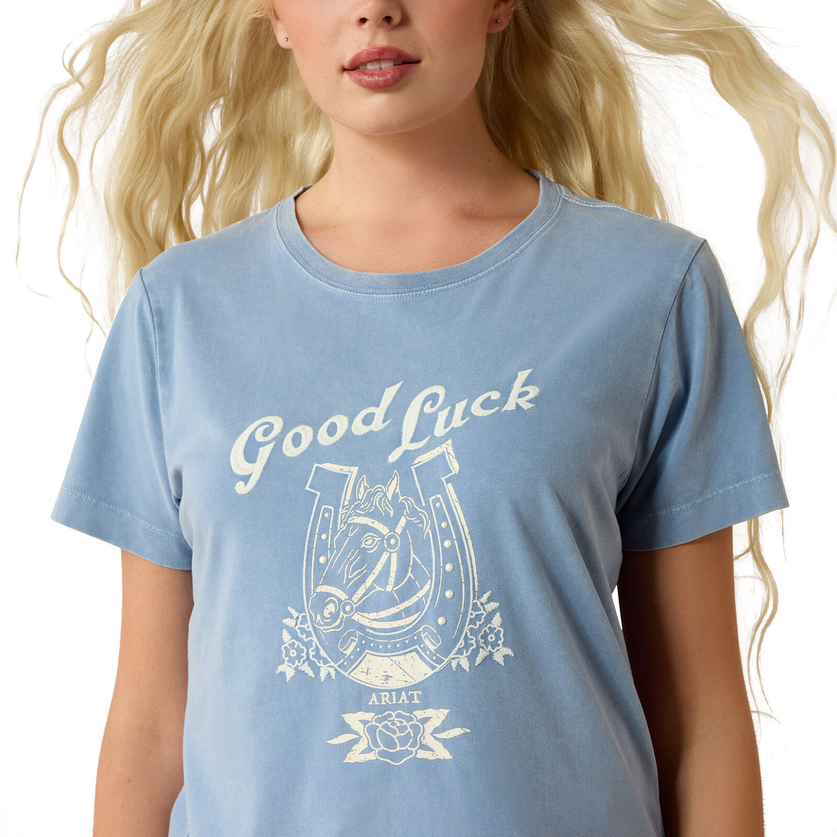 Ariat Womens Lucky Dreams S/S Tee (10071112) Ashleigh Blue