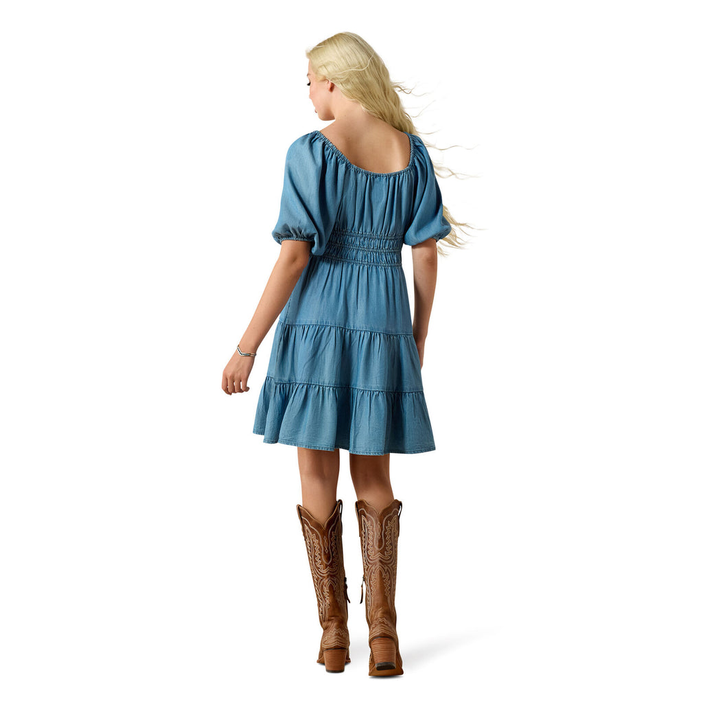 Ariat Womens Juliet Dress (10071132) Light Wash Indigo