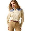 Ariat Womens Horseshoe Western Snap L/S Shirt (10071104) Summer Sand/Chambray