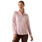 Ariat Womens Sunstopper 3.0 1/4 Zip L/S Base Layer Shirt (10071454) Sepia Rose Horse Park