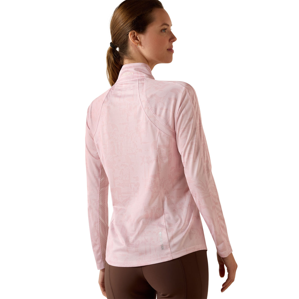 Ariat Womens Sunstopper 3.0 1/4 Zip L/S Base Layer Shirt (10071454) Sepia Rose Horse Park