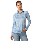 Ariat Womens Sunstopper 3.0 1/4 Zip L/S Base Layer Shirt (10071452) St. Tropez Mirage Print