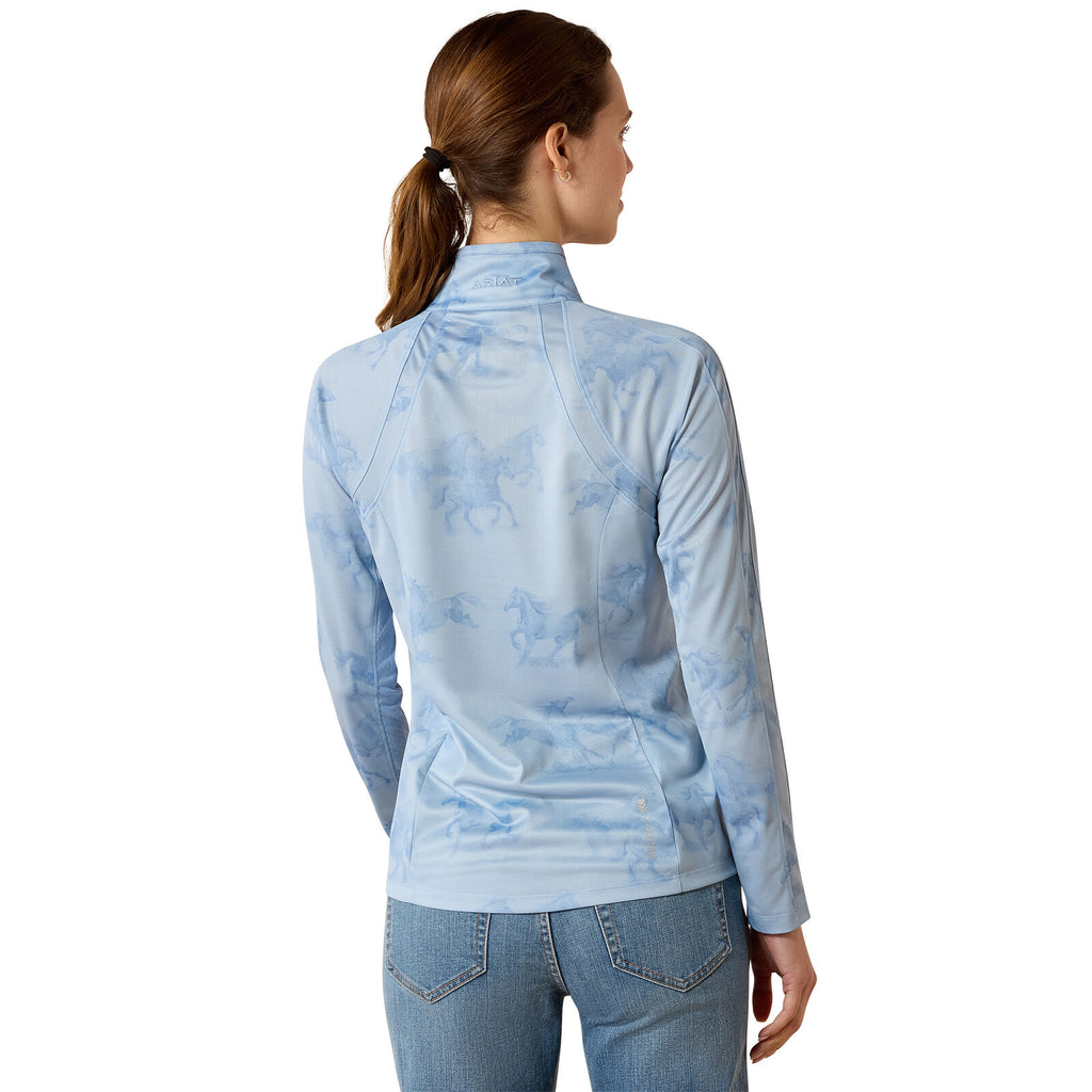 Ariat Womens Sunstopper 3.0 1/4 Zip L/S Base Layer Shirt (10071452) St. Tropez Mirage Print