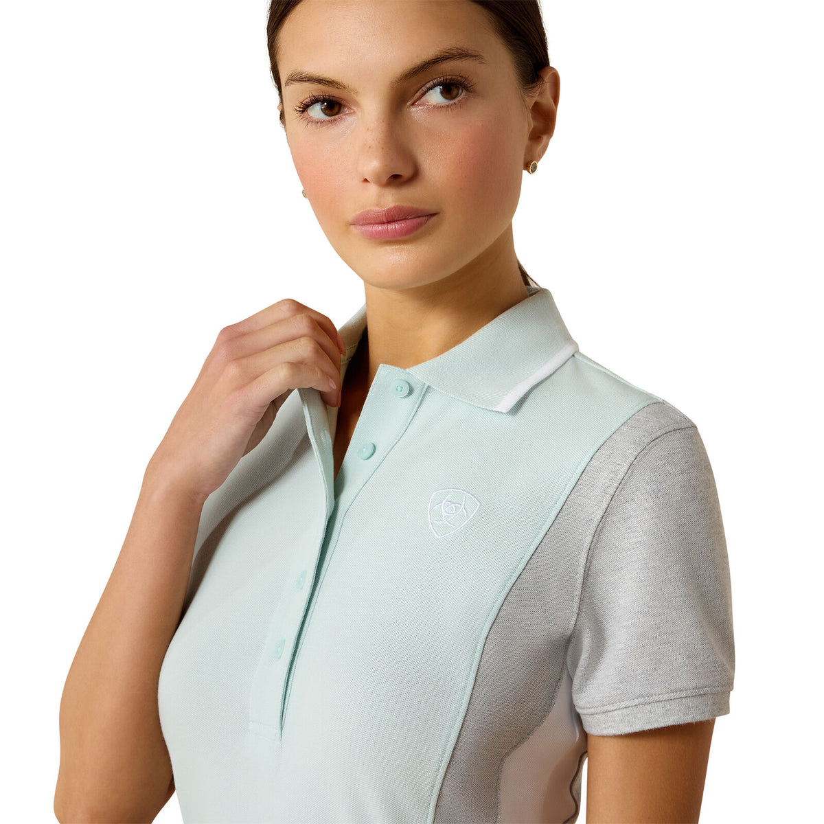 Ariat Womens Taryn S/S Polo (10071767) Starlight/Heather Grey