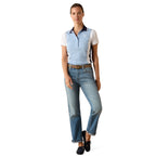 Ariat Womens Taryn S/S Polo (10071768) St. Tropez/White