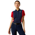 Ariat Womens Taryn S/S Polo (10071769) NavyT/Red