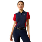 Ariat Womens Taryn S/S Polo (10071769) NavyT/Red