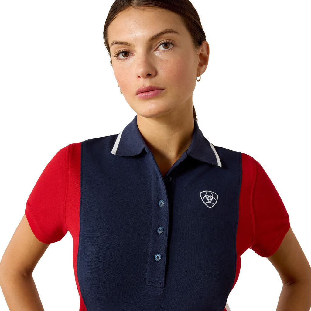 Ariat Womens Taryn S/S Polo (10071769) NavyT/Red