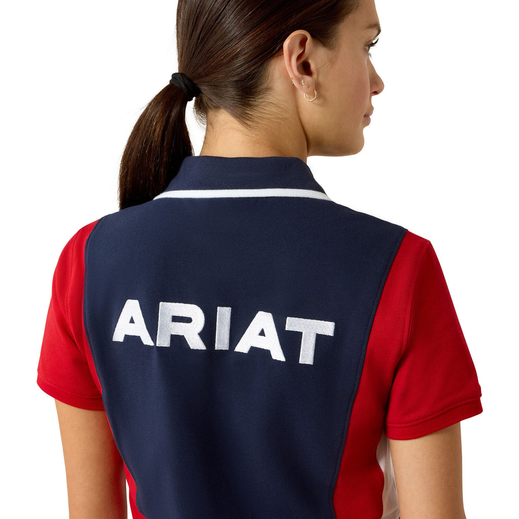 Ariat Womens Taryn S/S Polo (10071769) NavyT/Red