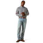 Ariat Mens Team Ward Classic Fit L/S Shirt (10071716) Black/Red
