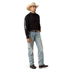 Ariat Mens Team Logo Lightweight Twill Classic Fit L/S Shirt (10071685) Black/Grey