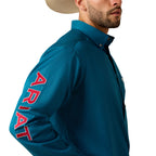 Ariat Mens Team Logo Lightweight Twill Classic Fit L/S Shirt (10071684) Corsair/Red