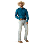 Ariat Mens Team Logo Lightweight Twill Classic Fit L/S Shirt (10071684) Corsair/Red
