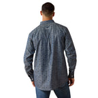 Ariat Mens Team Wael Fitted L/S Shirt (10071713) Blue Steerhead Print/White