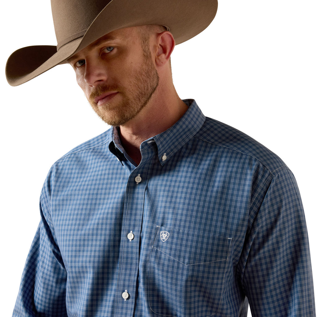 Ariat Mens Wrinkle Free Canyon Classic Fit L/S Shirt (10071746) Ensign Blue Plaid