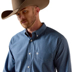 Ariat Mens Wrinkle Free Canyon Classic Fit L/S Shirt (10071746) Ensign Blue Plaid