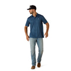 Ariat Mens All Over Print S/S Polo (10071495) Dark Denim Medallion Print