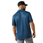 Ariat Mens All Over Print S/S Polo (10071495) Dark Denim Medallion Print